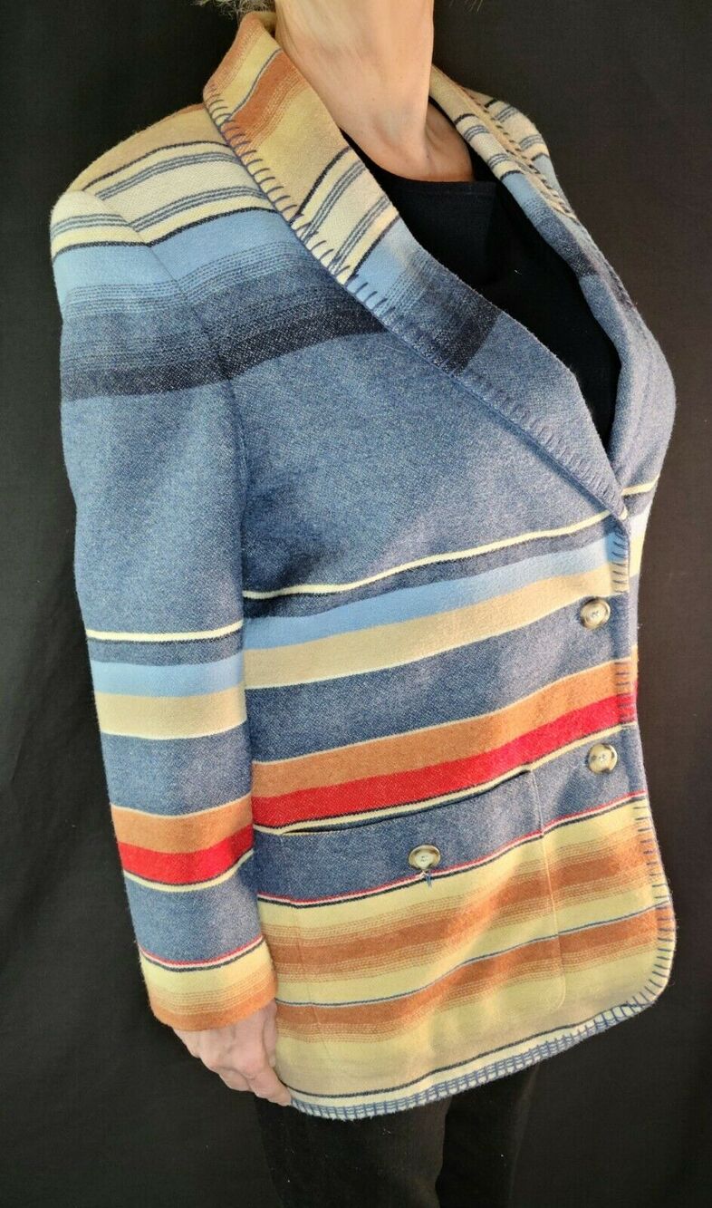 Express VTG Striped Jacket Coat Made in Italy Size Small US Size Large RN 54867